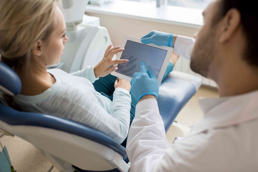 Woman at a consultation