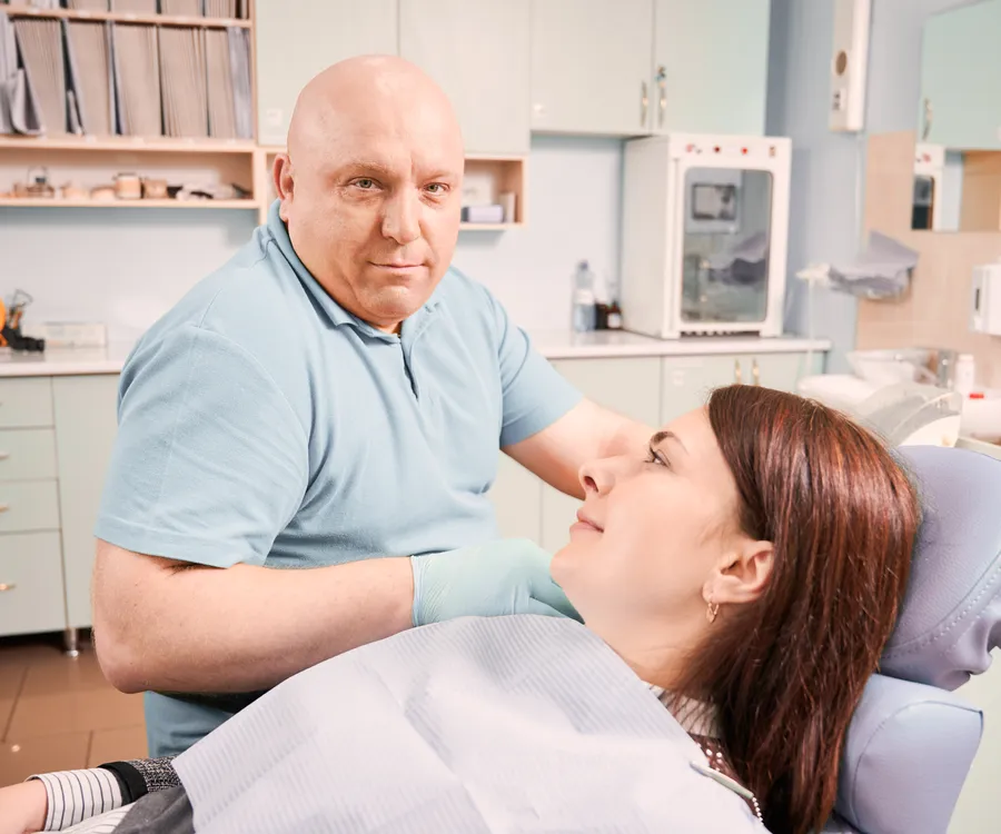 Dentist evaluating patient candidacy for sedation dentistry