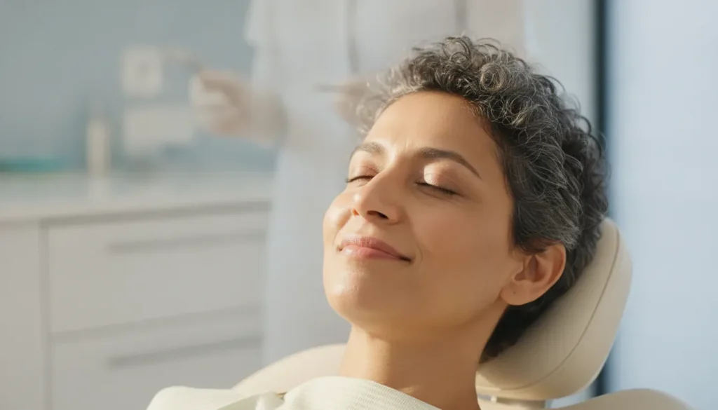 Relaxed patient in dental chair