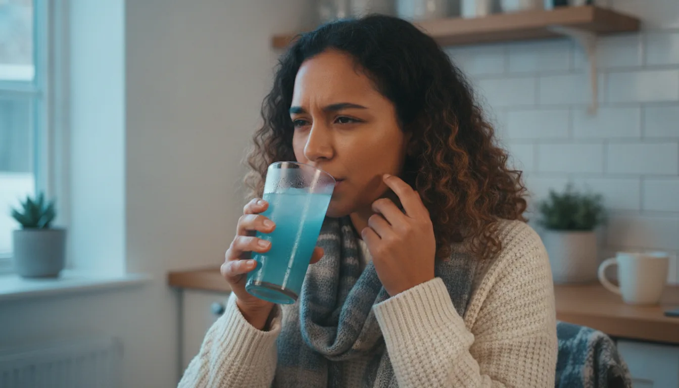 Woman experiencing cold tooth sensitivity